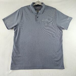 Nike Polo Dri Fit Shirt Size XL Grey Striped The Players Championship Logo